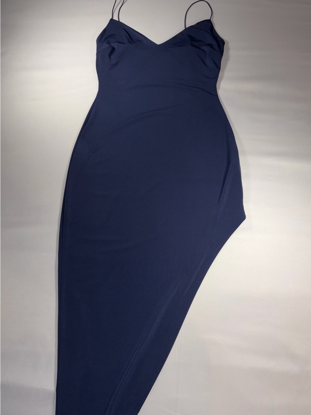 Navy Blue Shimmer Asymmetrical Dress